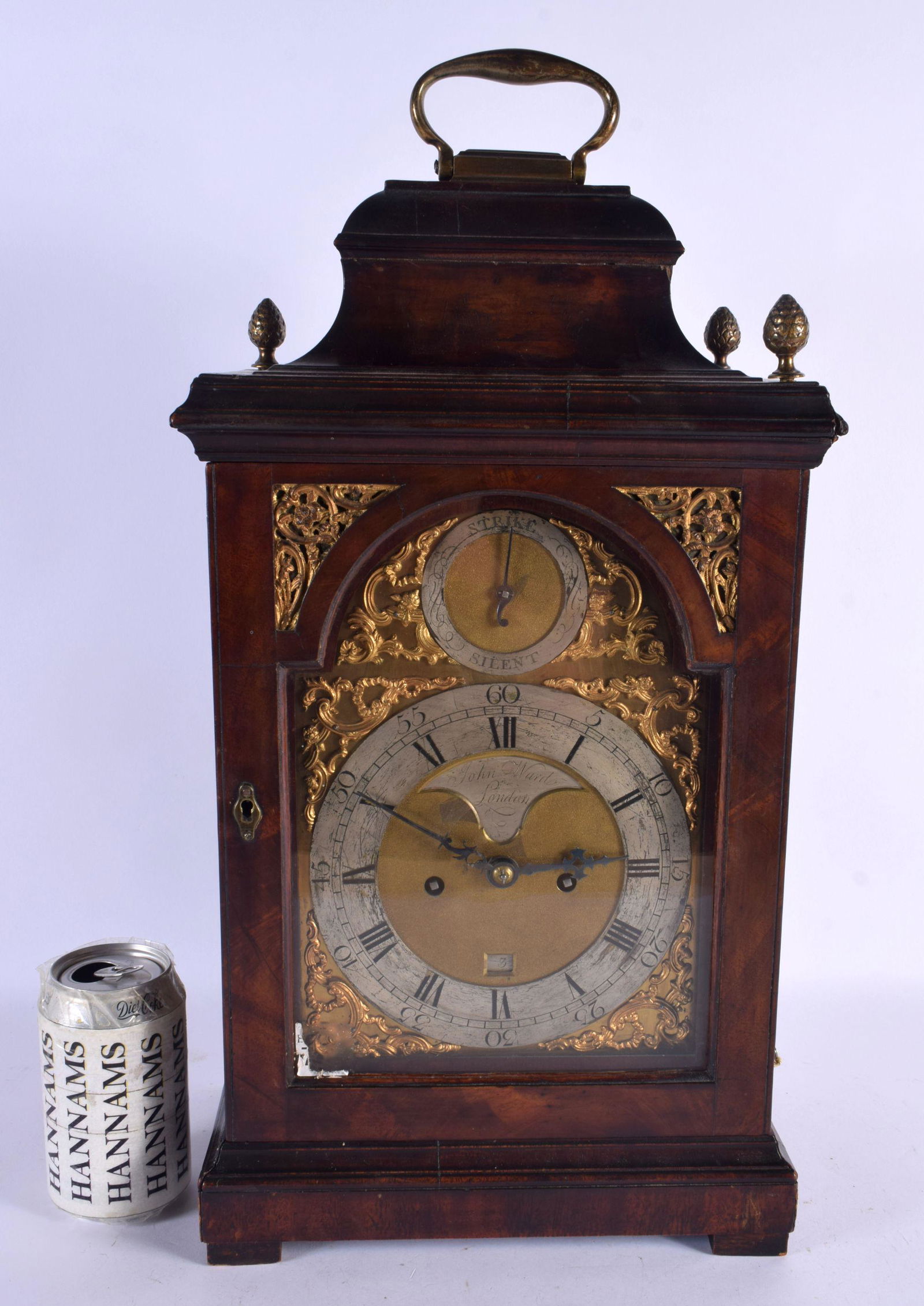 A GOOD GEORGE III ENGLISH MAHOGANY BRACKET CLOCK by John Ward of London. 51 cm x 25 cm.: A GOOD GEORGE III ENGLISH MAHOGANY BRACKET CLOCK by John Ward of London. 51 cm x 25 cm.
