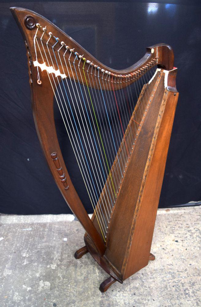 A LARGE HARP. 140 cm x 76 cm. (1 of 4)