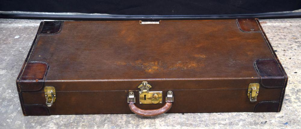 A Brooks leather car trunk 19 x 84 x 41cm. (1 of 3)