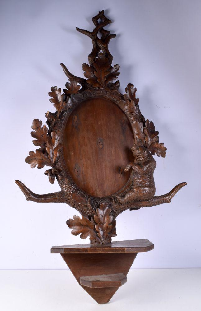 A carved black forest wooden  bear mirror surround 123 x 70 cm (1 of 5)