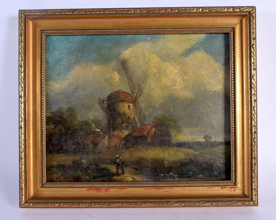 After John Constable (19th Century) Oil on board, Windmill scenes. 30 cm x 25 cm.: After John Constable (19th Century) Oil on board, Windmill scenes. 30 cm x 25 cm.