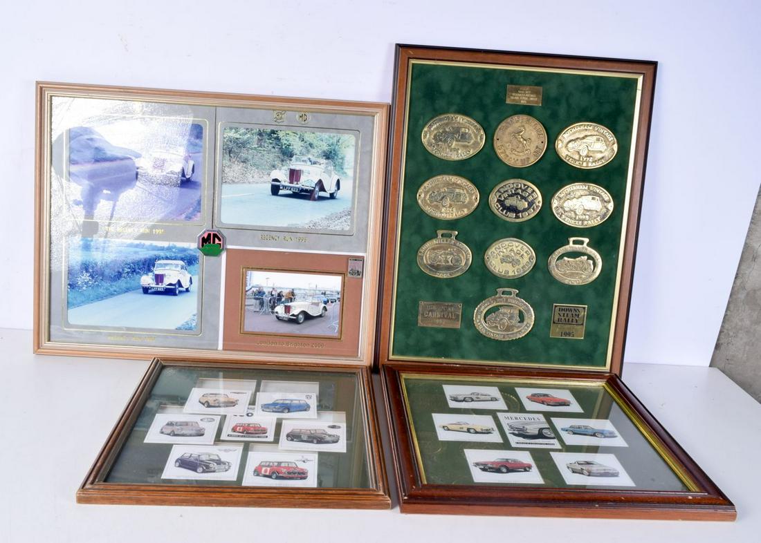A collection of brass plaques mostly vintage car/motorcycle related together with three other car re (1 of 5)