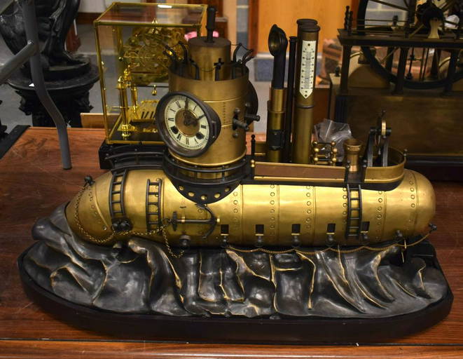 AN INDUSTRIAL SUBMARINE CLOCK. 85 cm x 60 cm. (3859) on Jan 06, 2023