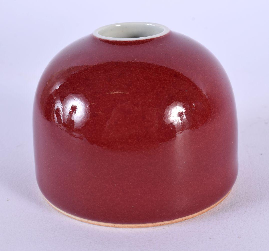 A CHINESE SANG DU BOEUF PORCELAIN BEEHIVE BRUSH POT 20th Century. 7.5 cm wide.: A CHINESE SANG DU BOEUF PORCELAIN BEEHIVE BRUSH POT 20th Century. 7.5 cm wide.