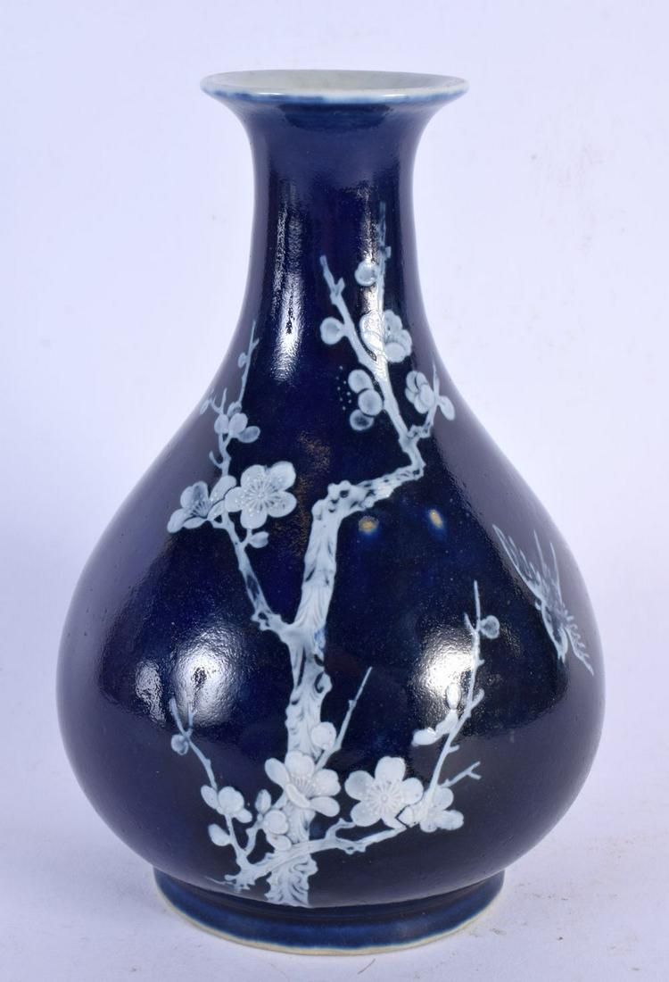 A LOVELY CHINESE QING DYNASTY MONOCHROME POWDER BLUE VASE bearing Yongzheng marks to base, enamelled (1 of 4)