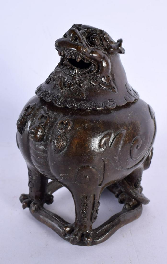 AN EARLY 20TH CENTURY CHINESE BRONZE CENSER AND COVER Late Qing/Republic. 12 cm x 7 cm. (1 of 5)