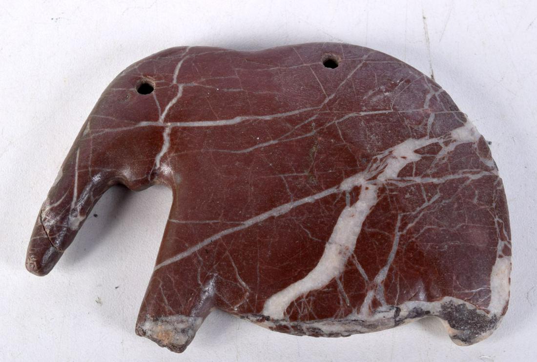 An Indian carved stone Elephant pendant/hanging 10cm. (1 of 3)