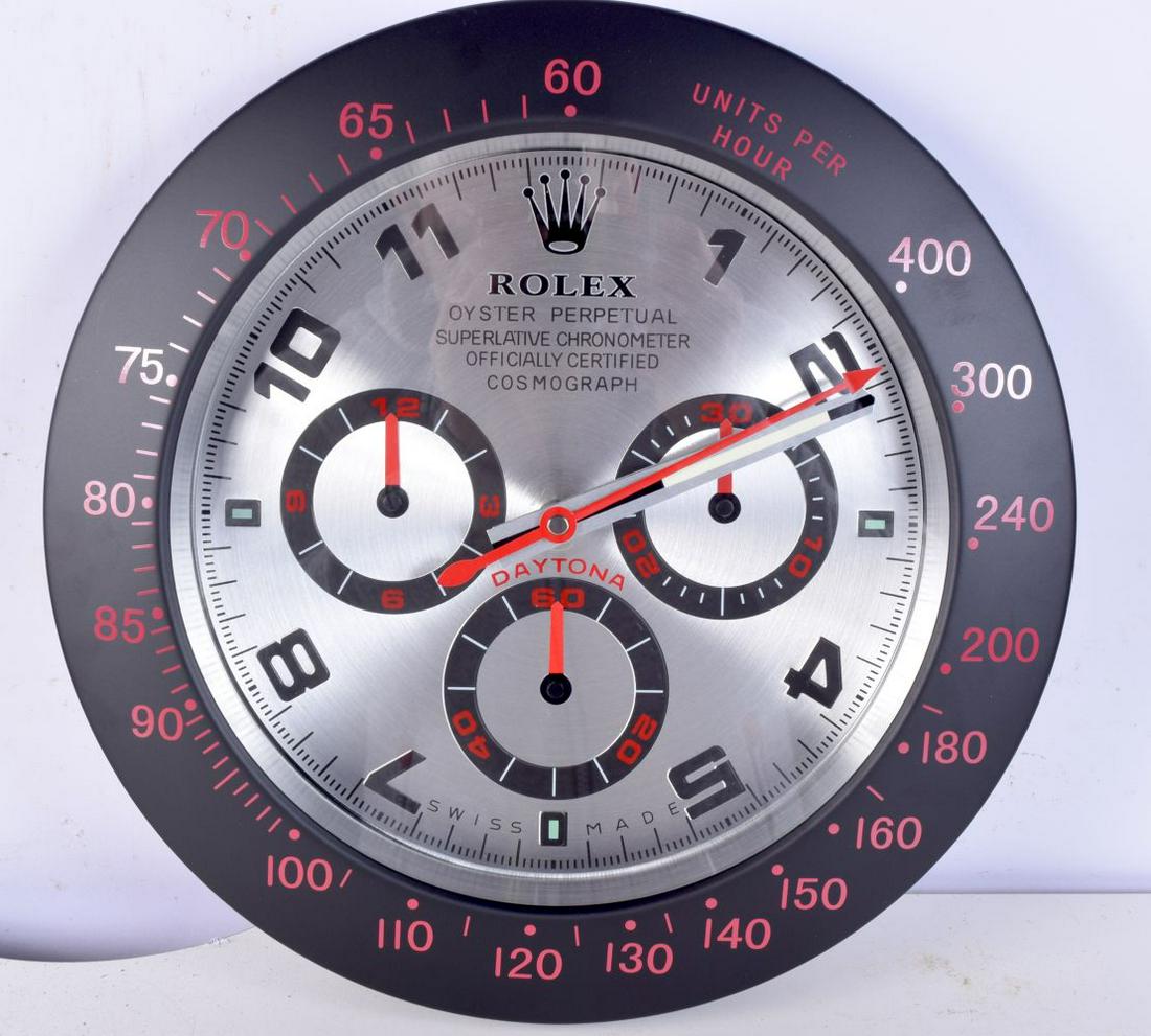 A Contemporary Rolex dealership style  wall clock 34 cm. (1 of 2)
