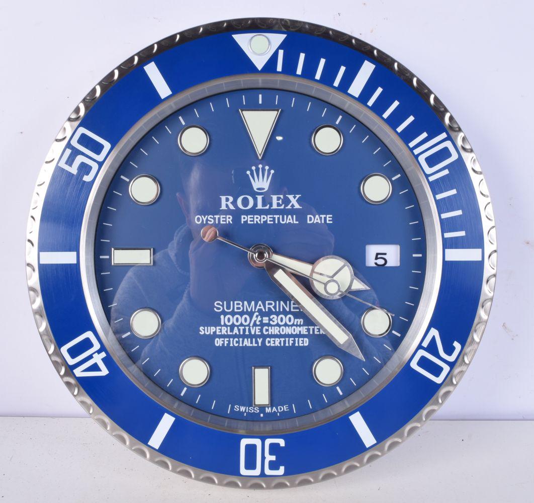A Contemporary Rolex dealership style  wall clock 34 cm. (1 of 2)