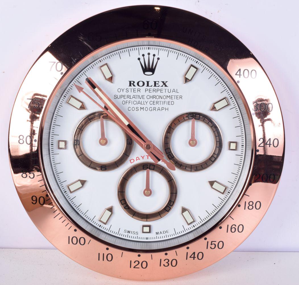 A Contemporary Rolex dealership style  wall clock 34 cm. (1 of 2)