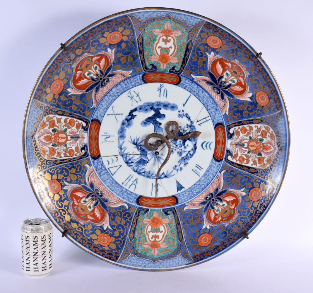A VERY UNUSUAL LARGE 19TH CENTURY COUNTRY HOUSE JAPANESE MEIJI PERIOD IMARI CLOCK painted with flowe (1 of 7)