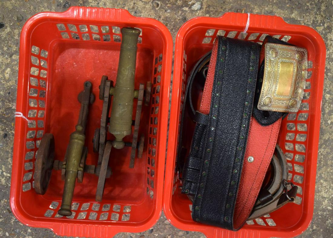 TWO CANNONS and belts. (qty): TWO CANNONS and belts. (qty)