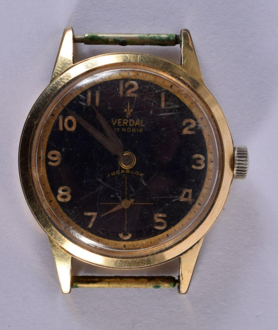 A VINTAGE VERDAL INCABLOC WRISTWATCH. 3.5 cm wide inc crown. (1 of 4)