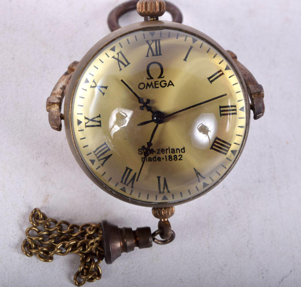 A BALL CLOCK PENDANT.  8.7cm x 3.7cm x 3.2cm (1 of 2)