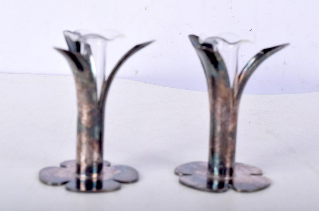 A MINIATURE PAIR OF EPERGNES. 6.7cm x 4.6cm x 4.6cm: A MINIATURE PAIR OF EPERGNES. 6.7cm x 4.6cm x 4.6cm