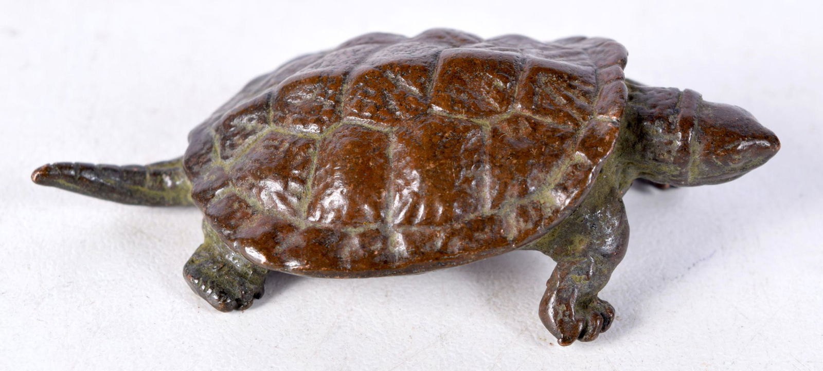 A JAPANESE BRONZE TURTLE.  5.7cm x 2.8cm x 1.7cm, weight 60g (1 of 3)