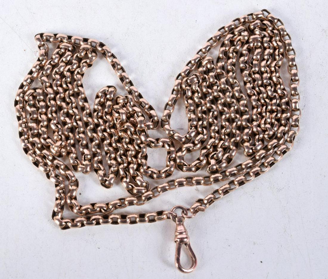 A 9CT GOLD CHAIN LINK NECKLACE. Stamped 9K, Length 158cm, weight 25.2g (1 of 2)