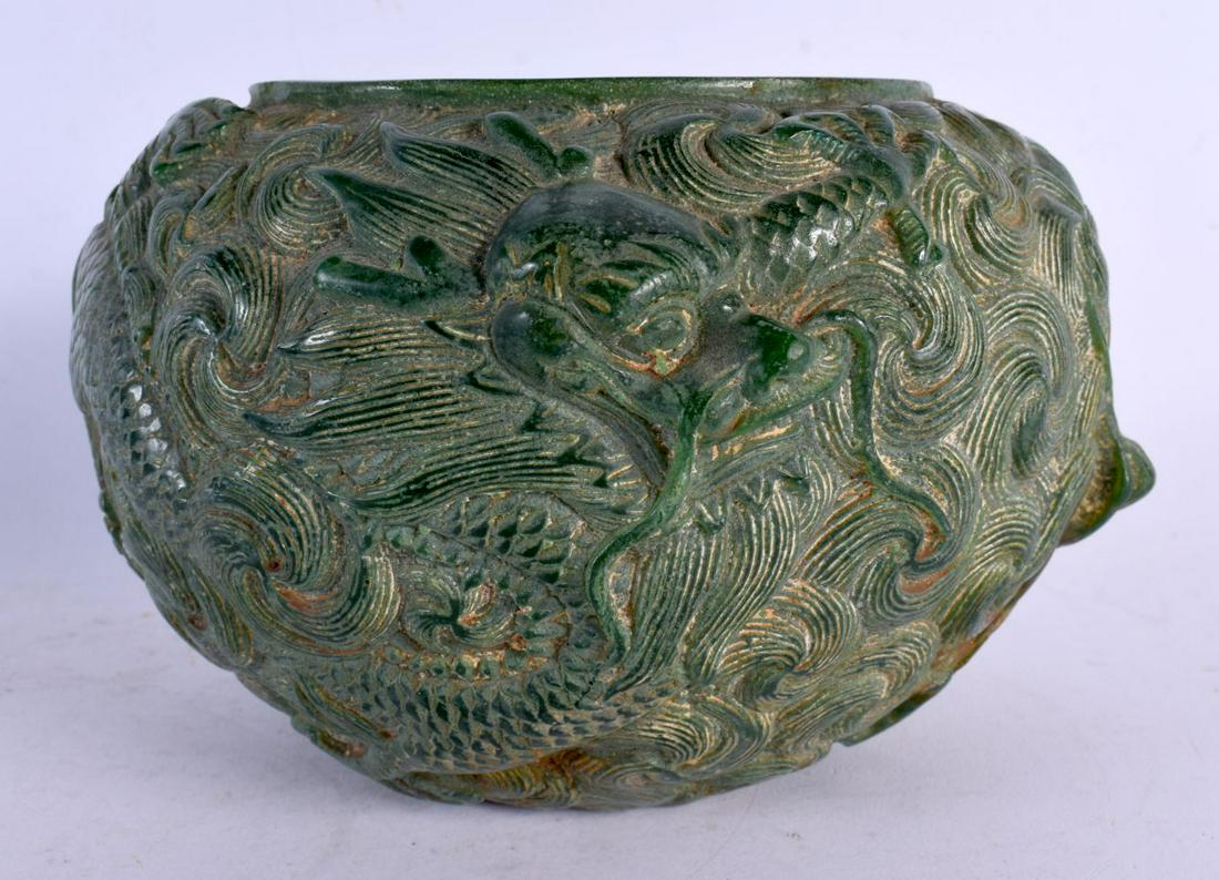 A CHINESE JADE TYPE CENSER 20th Century. 18 cm x 13 cm. (1 of 5)