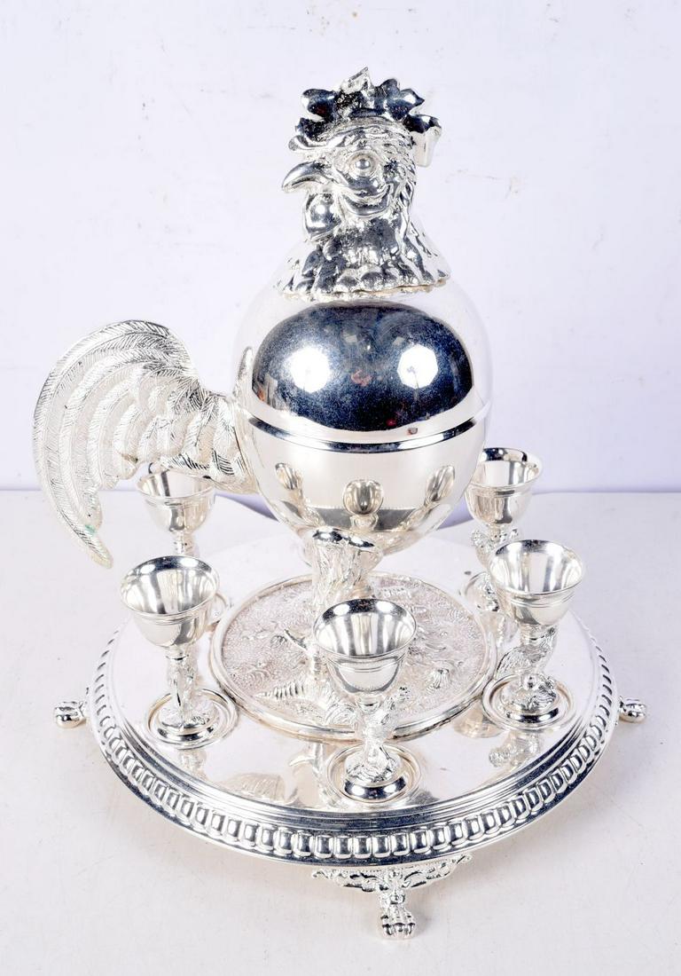 Silver plated Chicken egg server 30 x 29 cm: Silver plated Chicken egg server 30 x 29 cm
