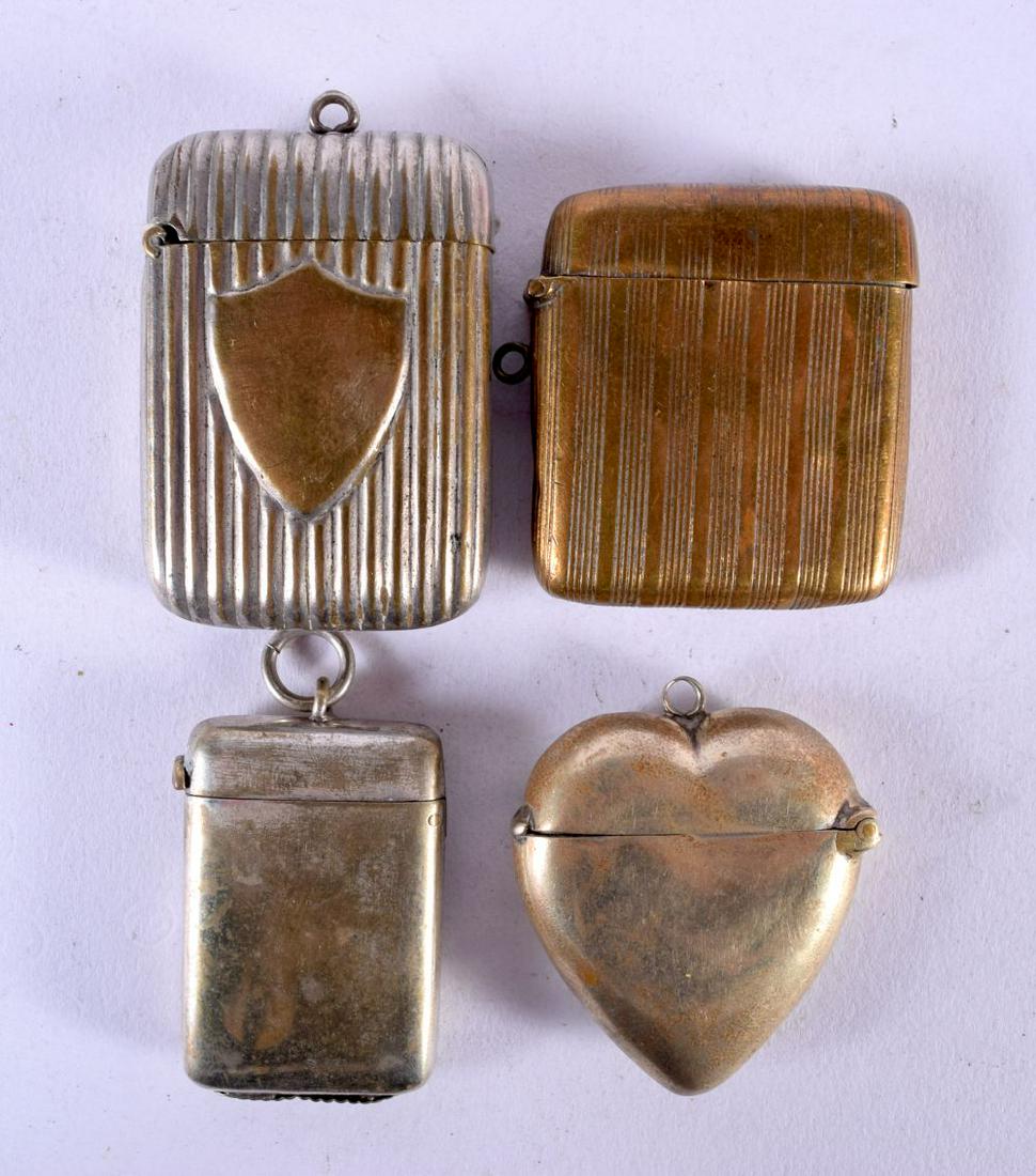 FOUR ANTIQUE VESTA CASES. Largest 5 cm x 4 cm. (4) (1 of 6)