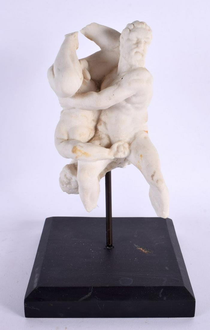 A CONTINENTAL GRAND TOUR STYLE FIGURE OF WRESTLERS After the Antiquity. 25 cm x 14 cm. (1 of 3)