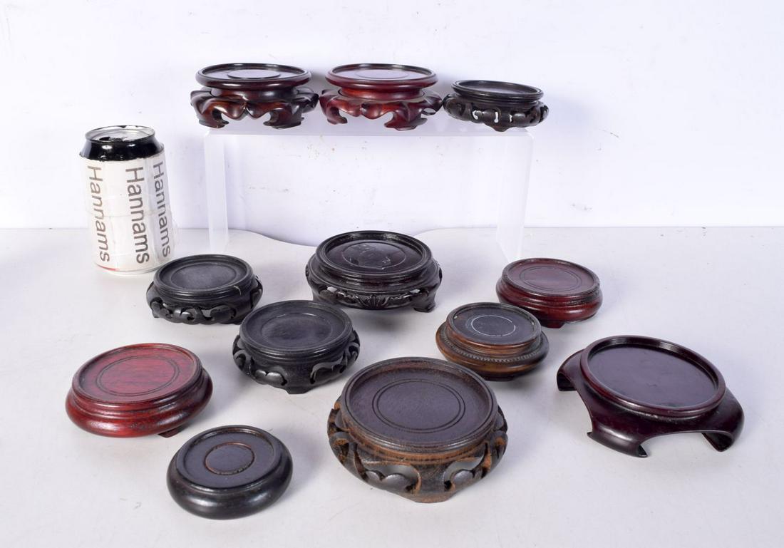 A group of small Chinese hardwood stands. (qty) (1 of 3)