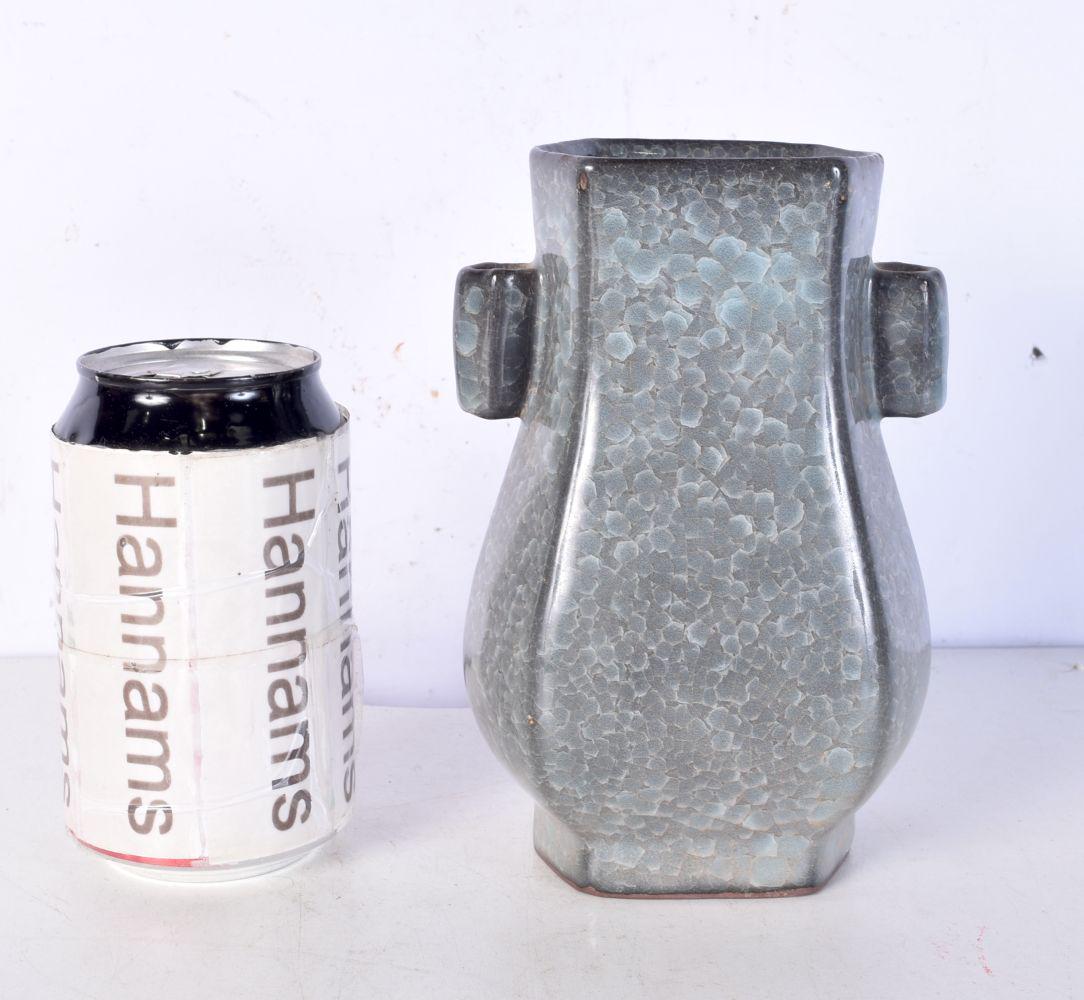 A Chinese crackle glazed Hu vase. 18 cm high. (1 of 4)