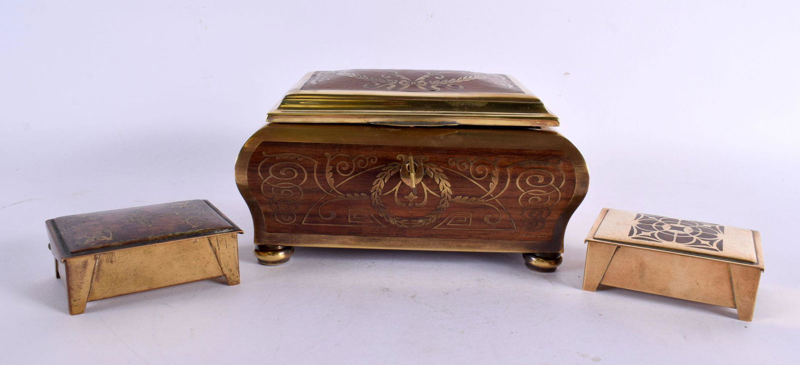 A FINE VIENNESE SECESSIONIST MOVEMENT ERHARD & SOHNE JEWELLERY BOX together with a similar stamp box (1 of 13)