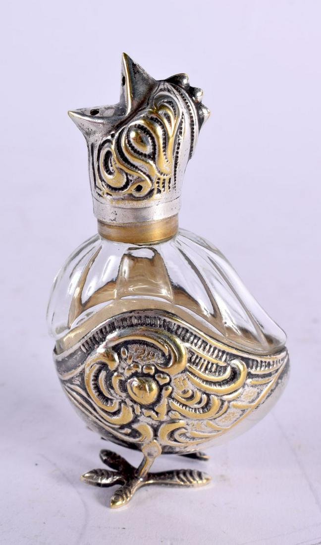 AN ANTIQUE CONTINENTAL WHITE METAL CHICK CONDIMENT. 51 grams. 8 cm x 4 cm. (1 of 5)