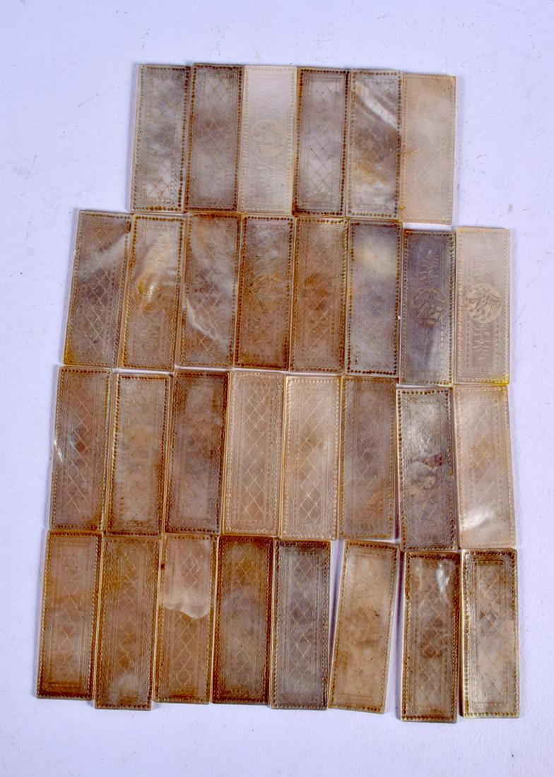 ASSORTED 19TH CENTURY CHINESE MOTHER OF PEARL GAMING COUNTERS Qing. 5 cm wide. (qty): ASSORTED 19TH CENTURY CHINESE MOTHER OF PEARL GAMING COUNTERS Qing. 5 cm wide. (qty)