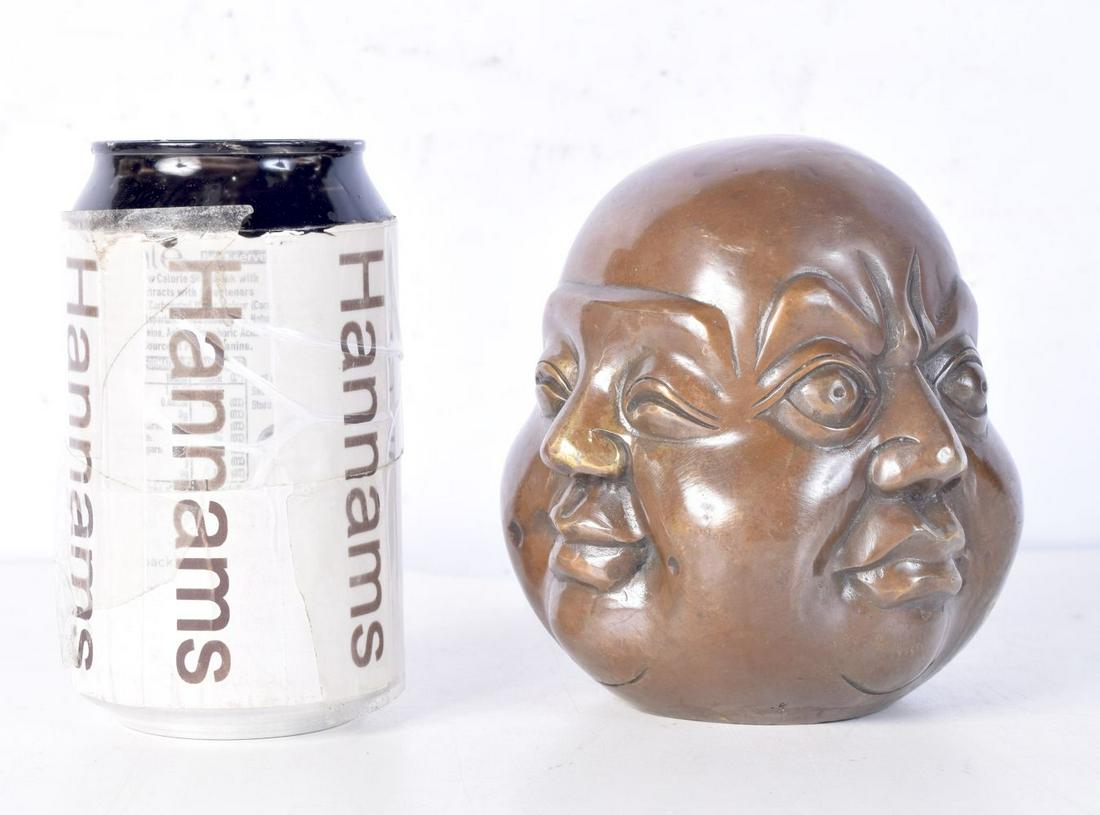 A bronzed Tibetan Phra Phrom four face Buddha. 12cm.: A bronzed Tibetan Phra Phrom four face Buddha. 12cm.