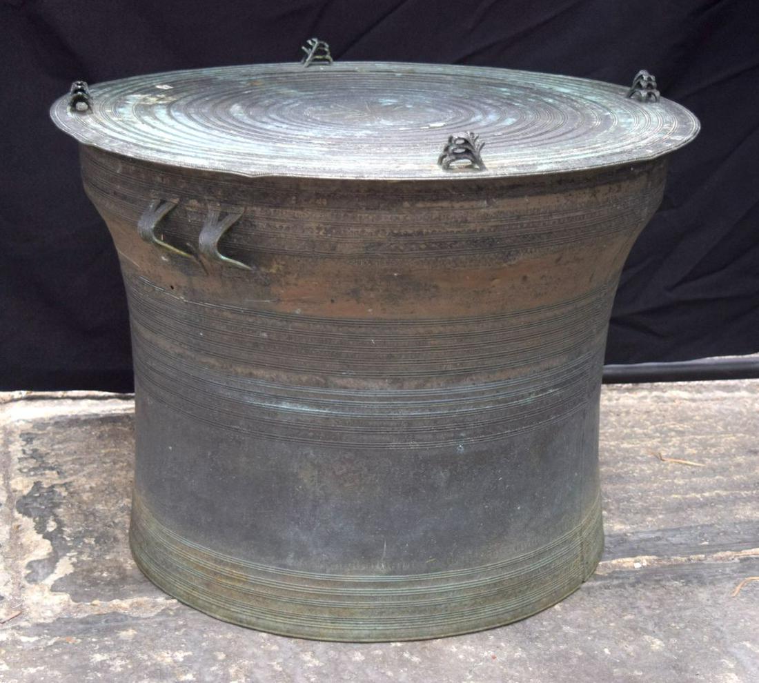 A large Tibetan bronze rain drum. 47 x 65cm. (1 of 8)