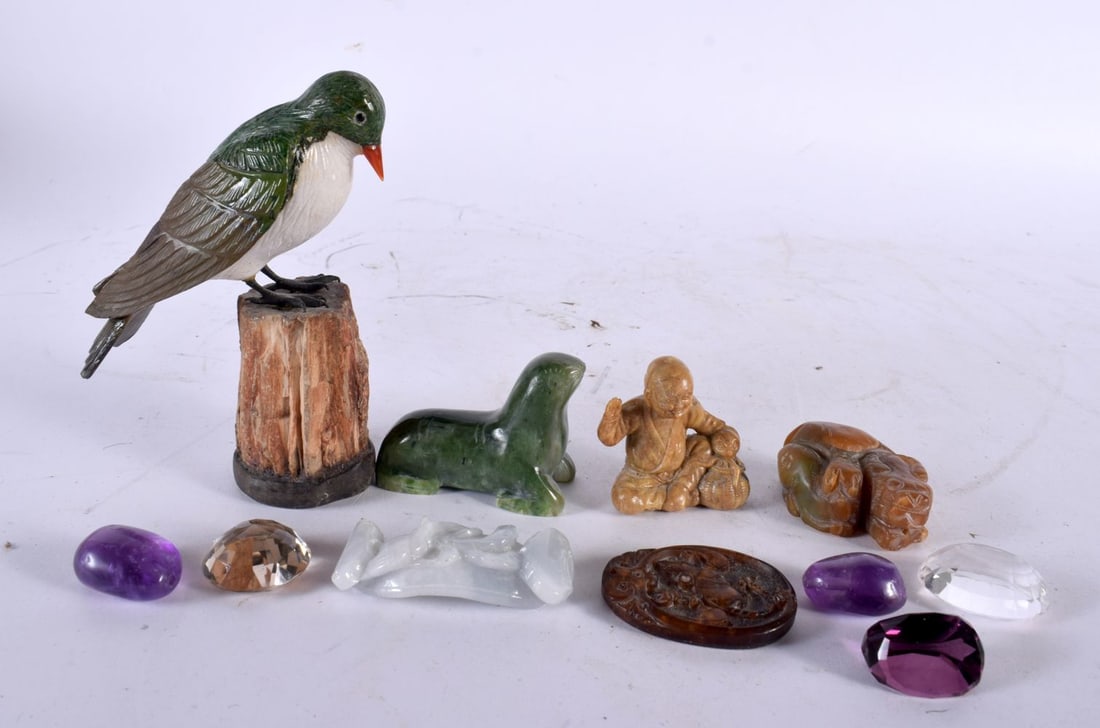 ASSORTED CHINESE HARDSTONE FIGURES etc. (qty) (1 of 3)