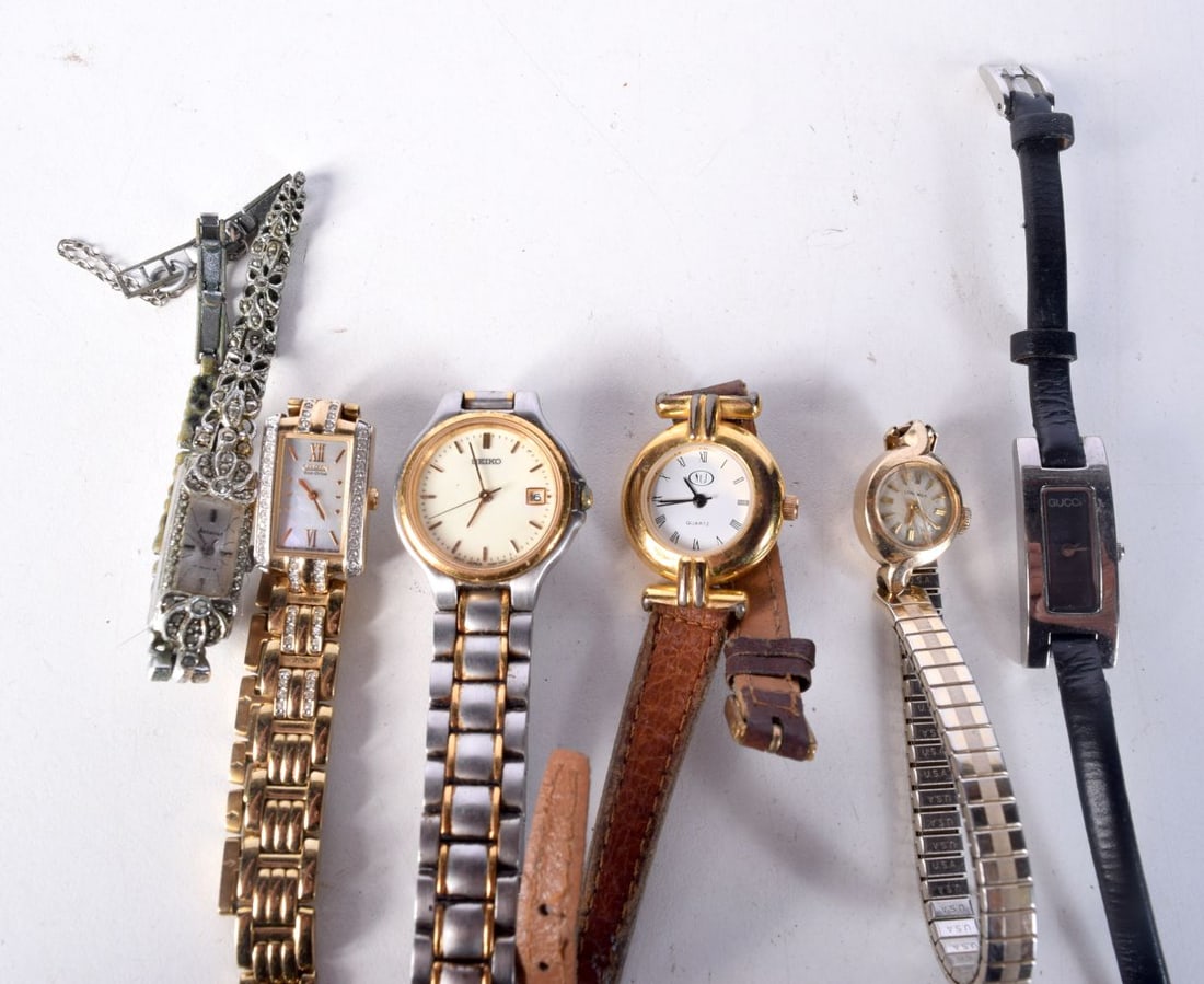 SIX FASHION WATCHES. 2 x Seiko, Citizen, Accurist, Next, Longines and Gucci. All NOT working (6): SIX FASHION WATCHES. 2 x Seiko, Citizen, Accurist, Next, Longines and Gucci. All NOT working (6)