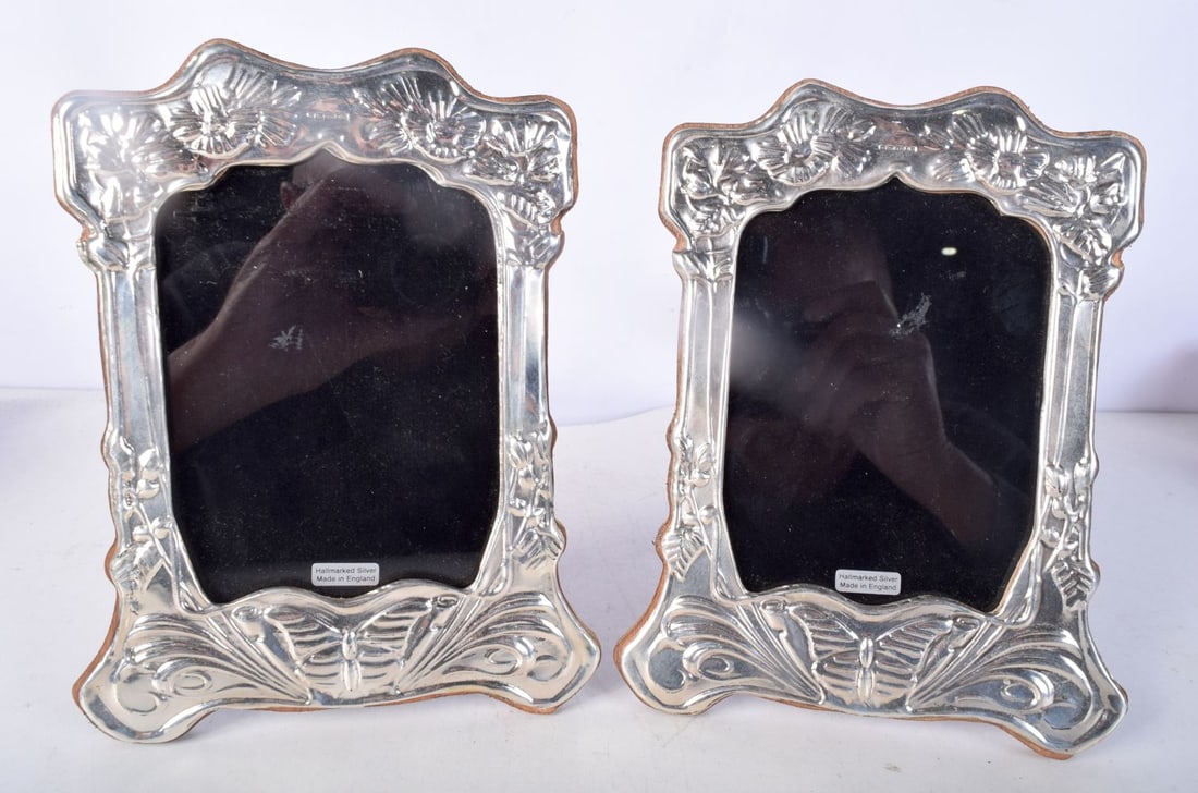 A PAIR OF SILVER PHOTO FRAMES.  Hallmarked London 2022, 21cm x 16cm (2) (1 of 3)