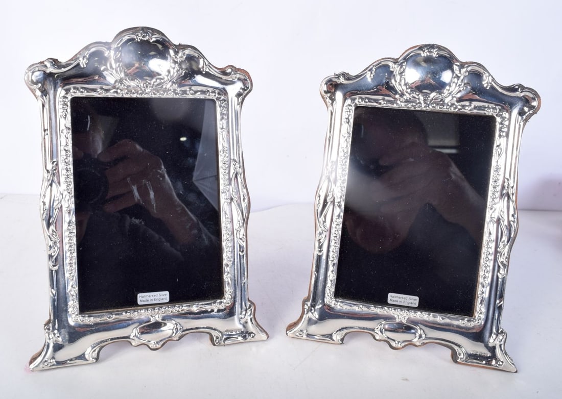 A PAIR OF SILVER PHOTO FRAMES.  Hallmarked London 2023, 22cm x 15.5cm (2) (1 of 3)