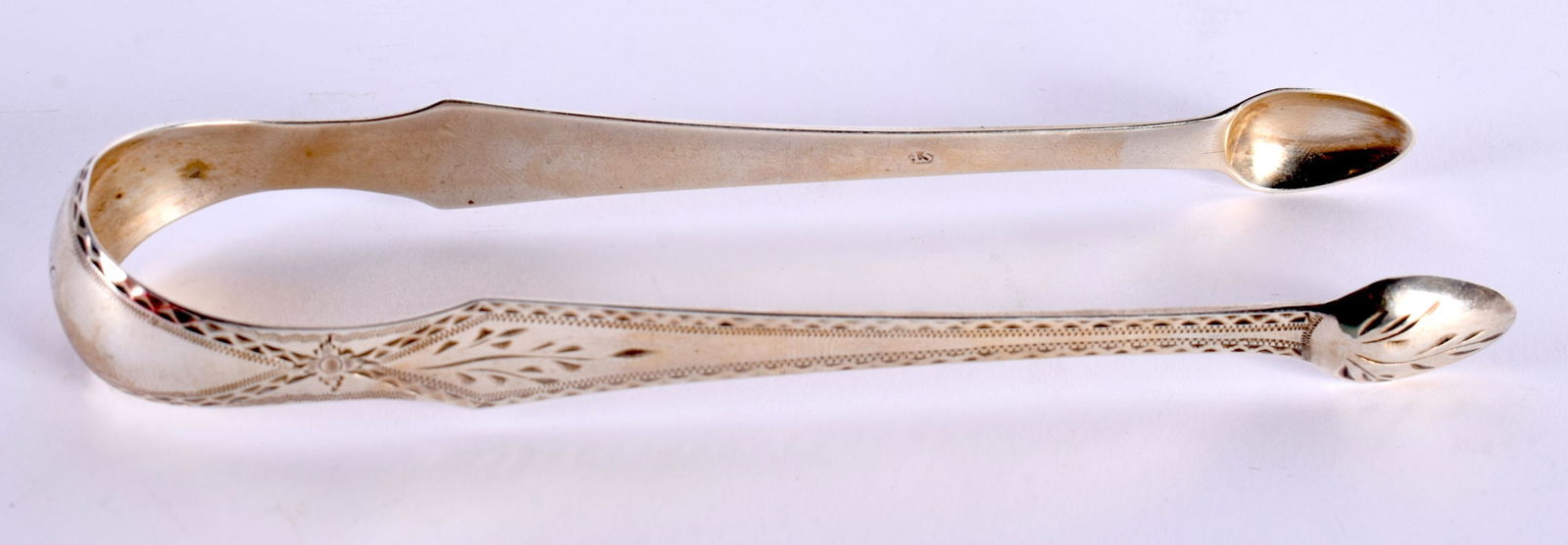 A PAIR OF GEORGE III SCOTTISH SILVER SUGAR NIPS by John Spencer. Edinburgh 1790. 42.3 grams. 16 cm x (1 of 3)