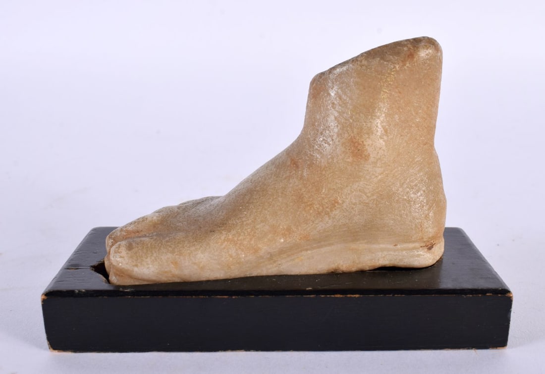 A 19TH CENTURY ITALIAN GRAND TOUR CARVED MARBLE STONE FOOT FRAGMENT After the Antiquity. 10 cm x 7.5 (1 of 9)