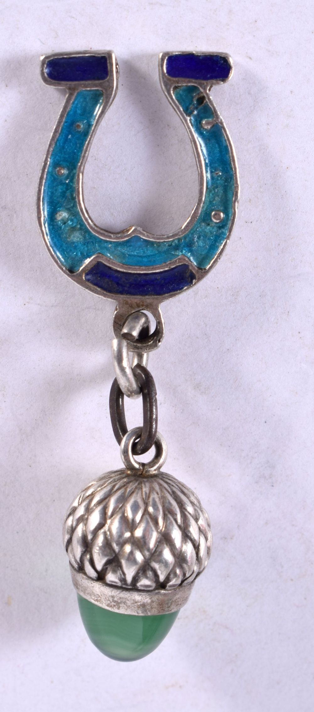 TWO SILVER PENDANTS. 5.6 grams. Largest 5.25 cm x 1.75 cm. (2) (1 of 3)