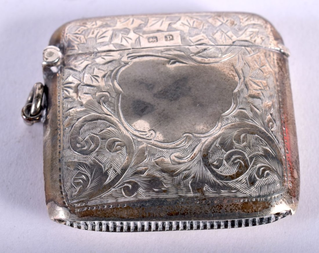 A Silver Vesta Case.  Hallmarked Birmingham 1939, 4.5cm x 4.3cm, weight 20g (1 of 3)
