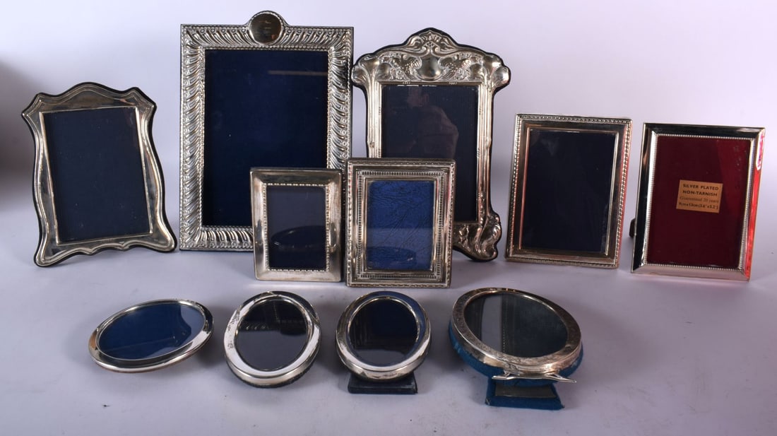 Ten Silver Picture Frames of Various Sizes, Hallmarked together with a Silver Plate Frame, Largest 2 (1 of 7)
