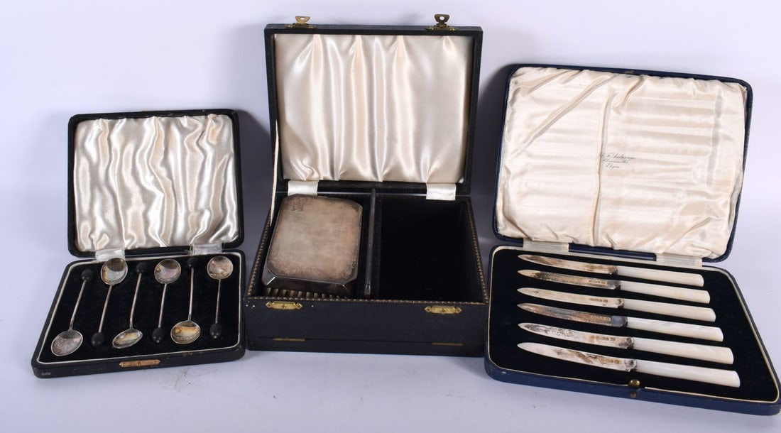SILVER WARE including Sheffield 1933. 313 grams overall. 12 cm x 7 cm. (qty) (1 of 8)