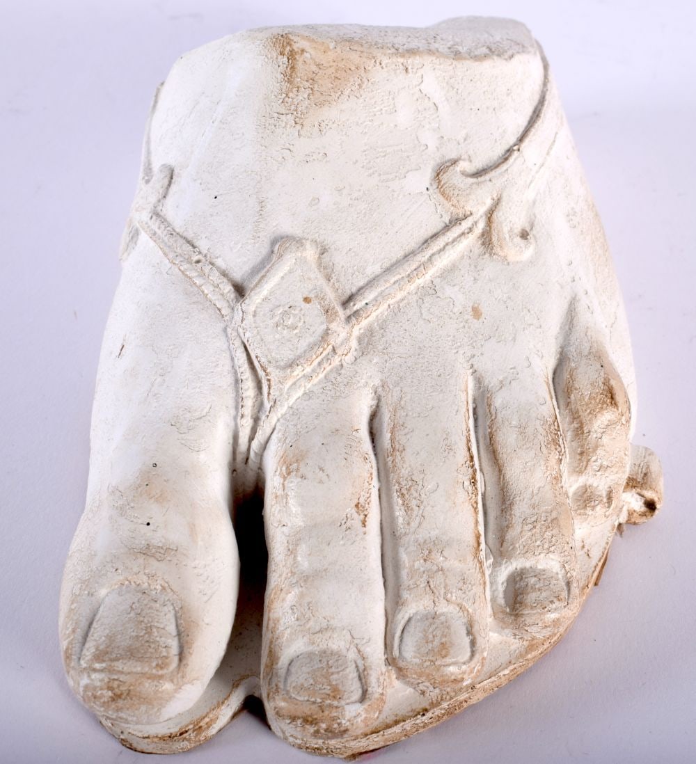 A GRAND TOUR STYLE PLASTER FOOT. 16 cm x 9 cm. (1 of 4)