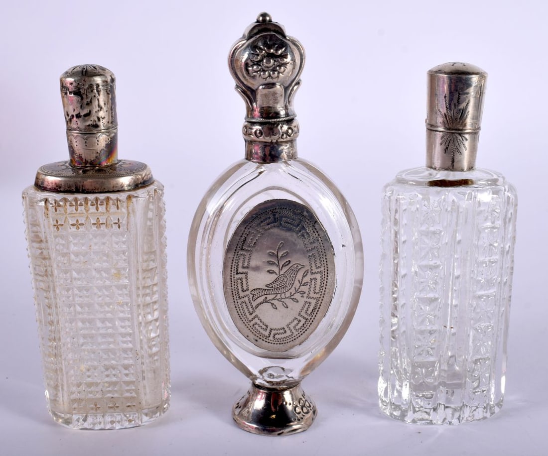 Three French Silver Topped Scent Bottles (3) (1 of 4)
