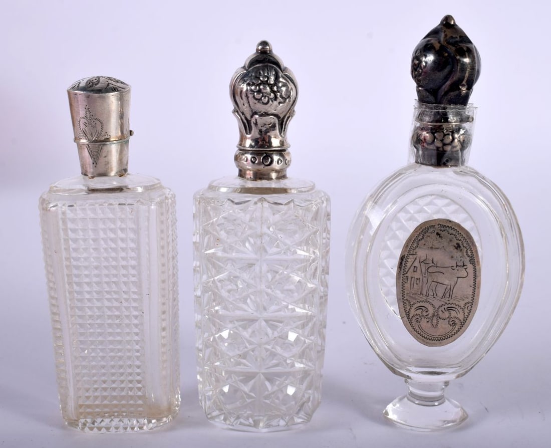 Three French Silver Topped Scent Bottles (3) (1 of 4)