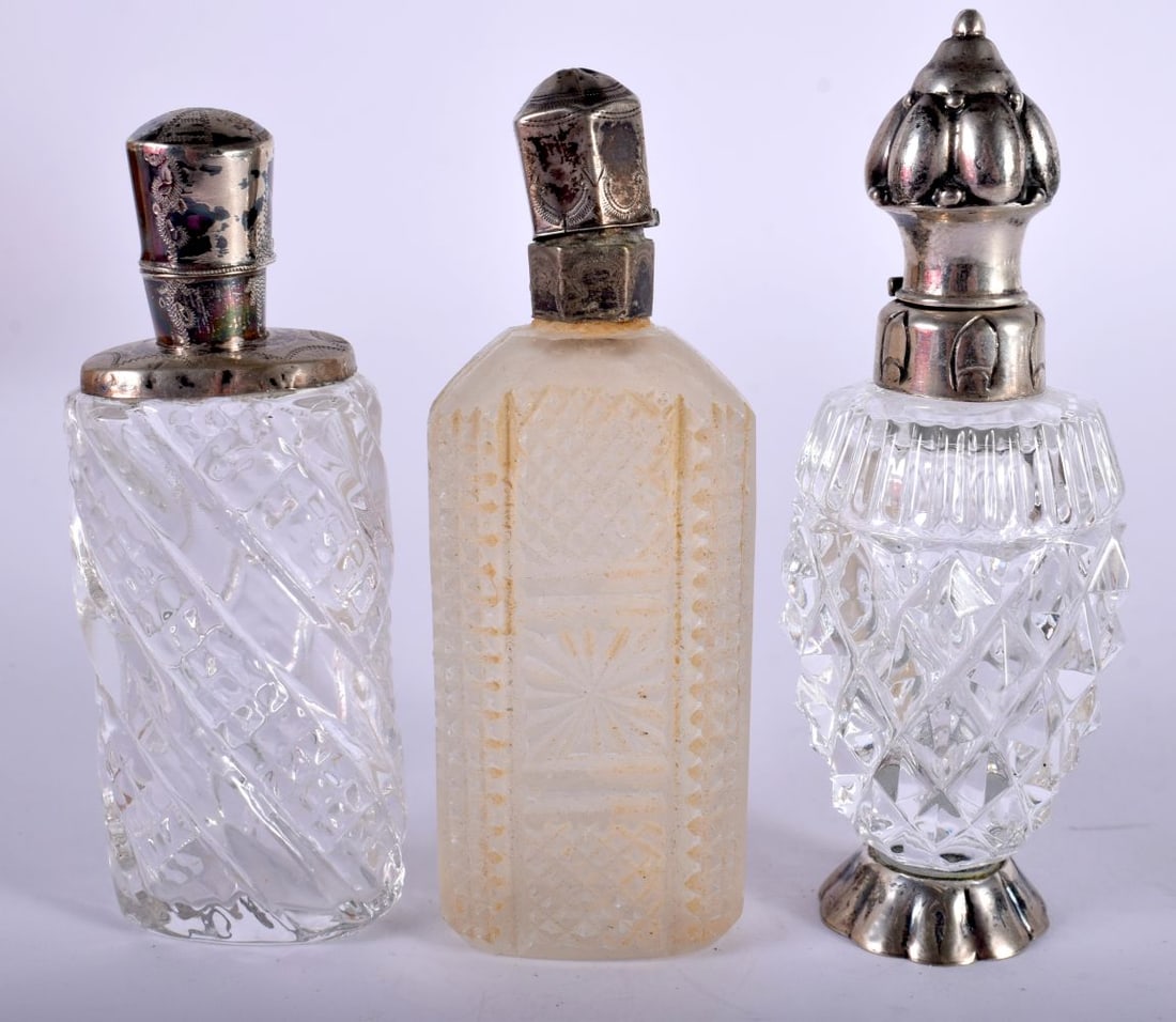 Three French Silver Topped Scent Bottles (3) (1 of 4)