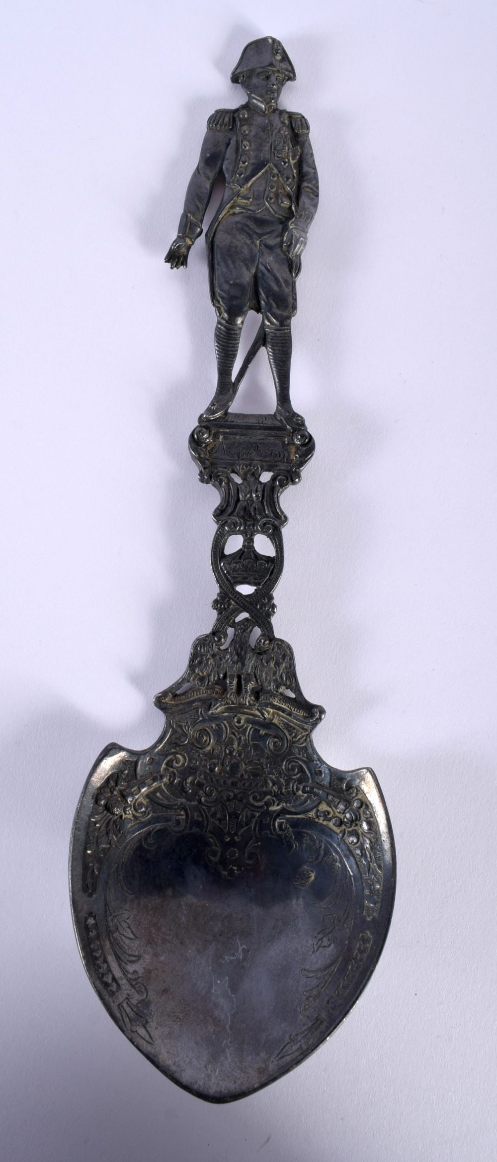 A Silver Napoleon Spoon.  24cm x 7.3cm x 1.2cm, weight 142.43g (1 of 4)