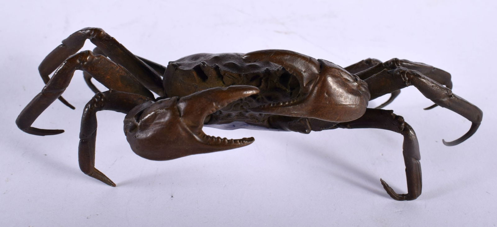 A JAPANESE BRONZE CRAB OKIMONO. 14 cm x 6 cm. (1 of 5)