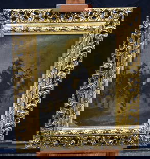A small framed 19th Century oil on Canvas, After Franz Kruger depicting Nicholas I with his: A small framed 19th Century oil on Canvas, After Franz Kruger depicting Nicholas I with his Imperial Majesty's Suite 26 x 20 cm.