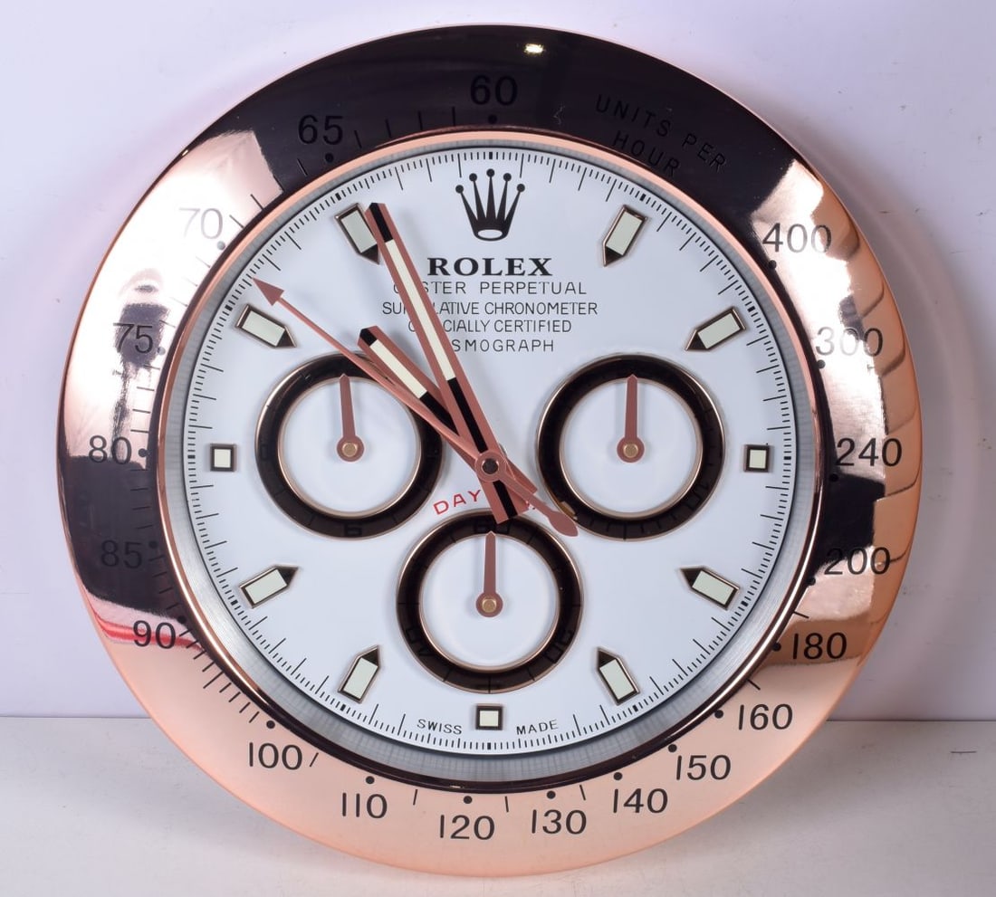 A Contemporary Rolex wall clock 34 cm. (1 of 2)